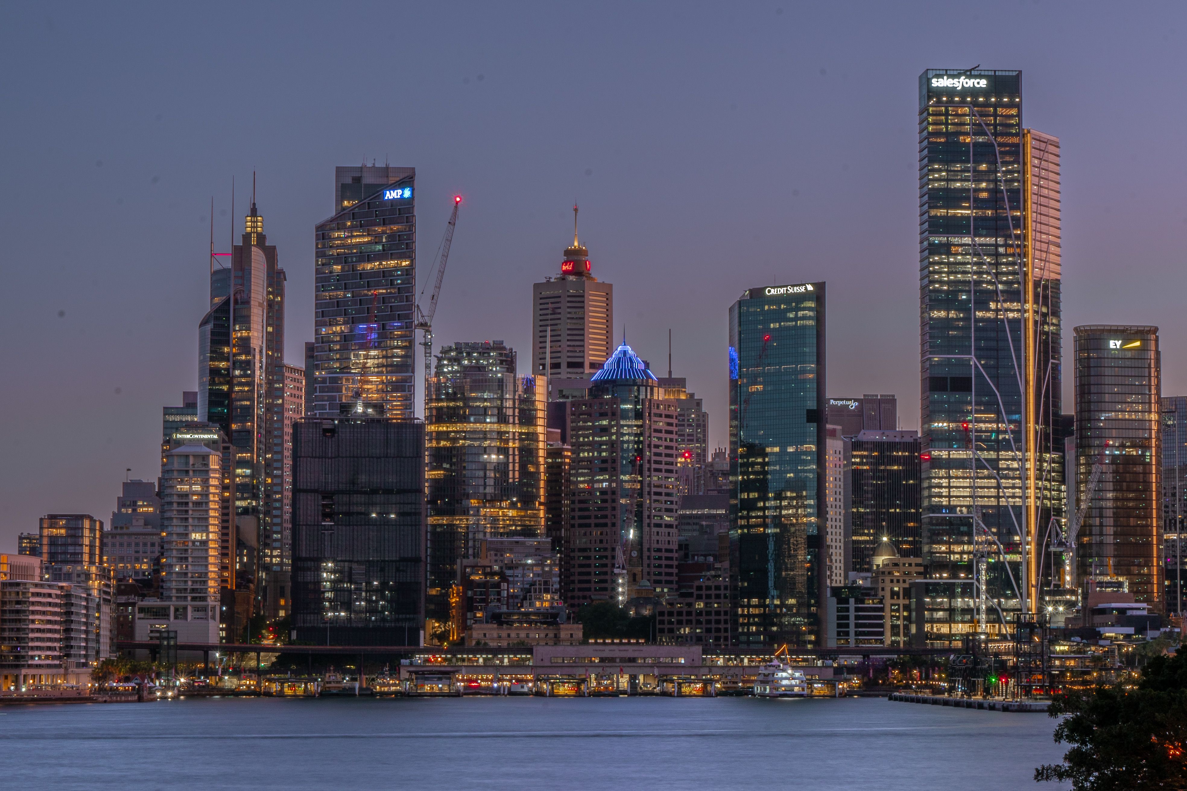 The Sydney city skyline at dusk